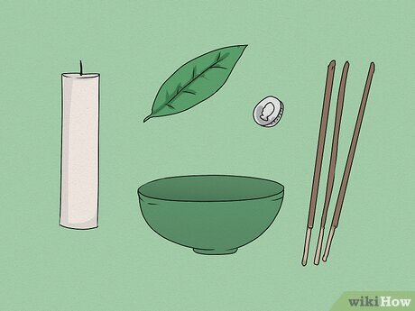 Шаг 1 Соберите и очистите инструменты водой, солью или дымом благовоний.